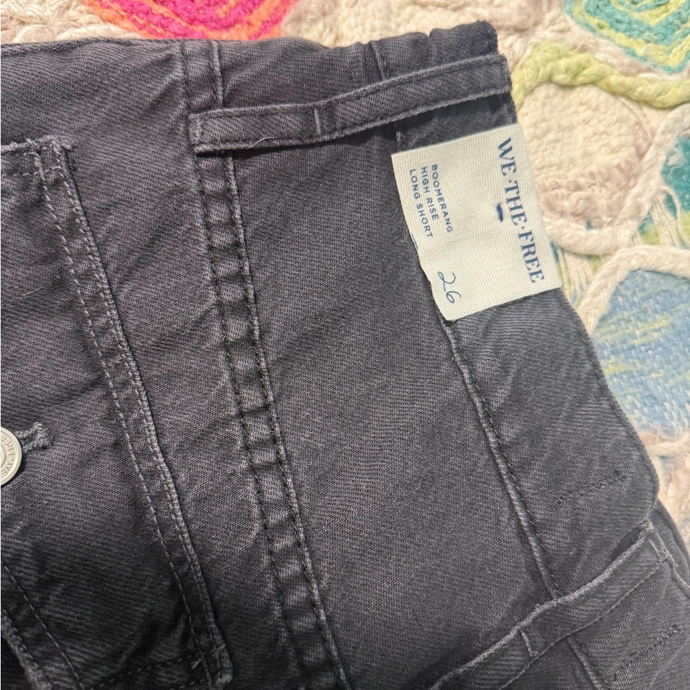 We The Free Black Boomerang 🪃 High-rise Long Shorts Black NWOT - Picture 8 of 9